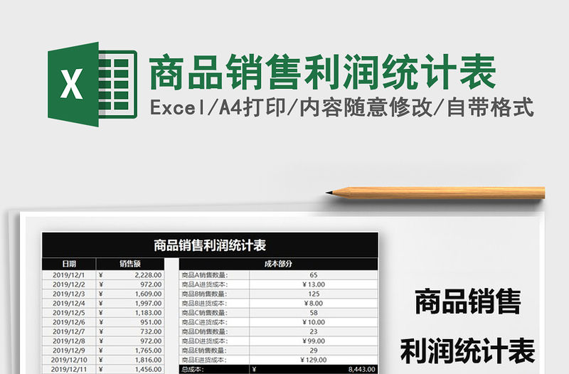 2021年商品銷售利潤統(tǒng)計表