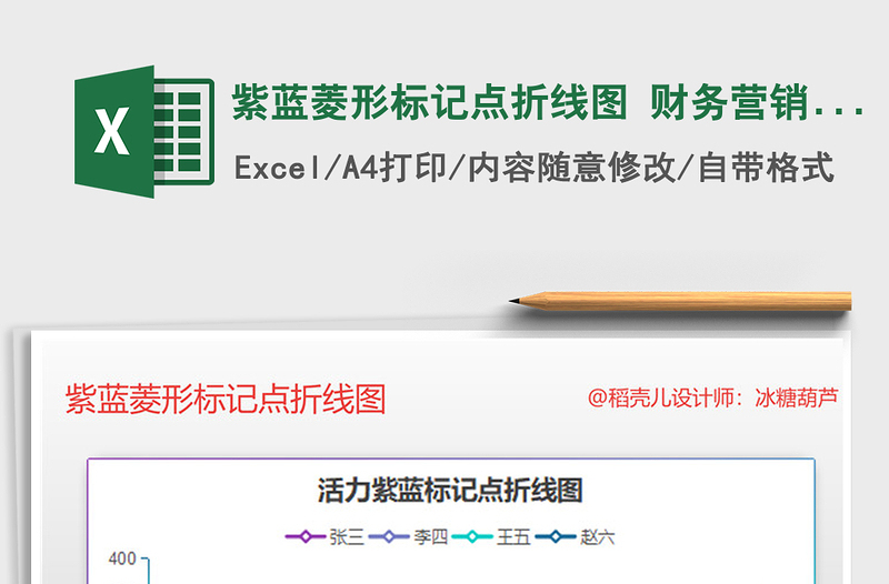 2021年紫藍(lán)菱形標(biāo)記點(diǎn)折線(xiàn)圖 財(cái)務(wù)營(yíng)銷(xiāo)趨勢(shì)對(duì)比