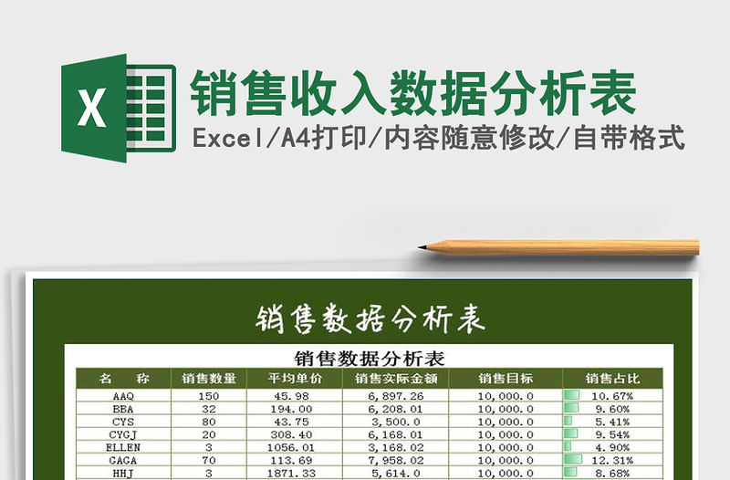 2021年銷售收入數(shù)據(jù)分析表