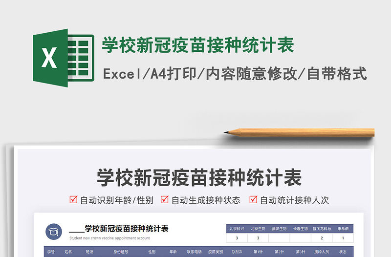 2022學校新冠疫苗接種統計表免費下載