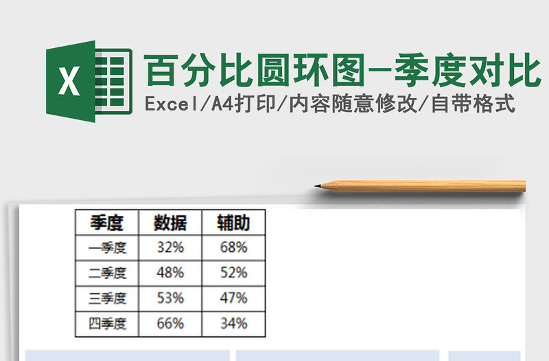 2021年百分比圓環(huán)圖-季度對比