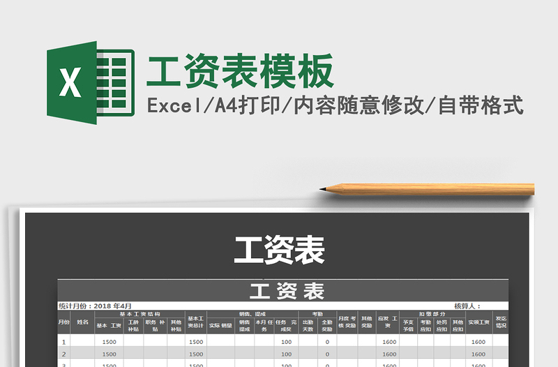 2022年工資表模板免費下載
