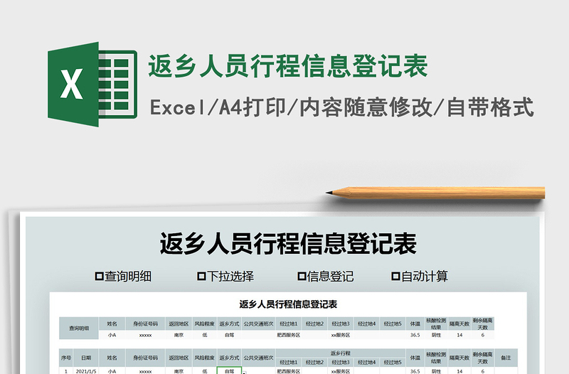 2021年返鄉(xiāng)人員行程信息登記表