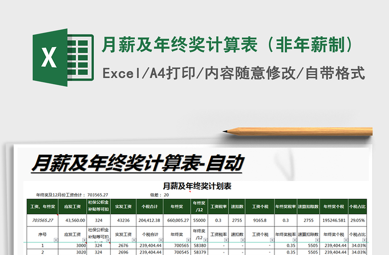 2021年月薪及年終獎計算表（非年薪制)