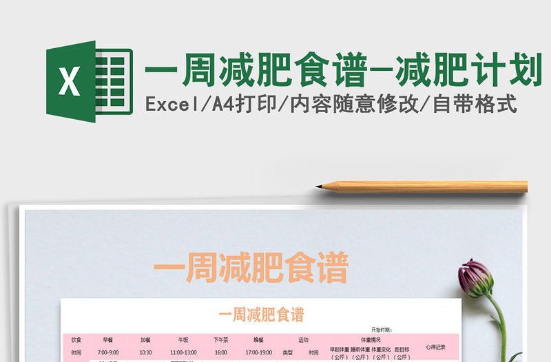 2021年一周減肥食譜-減肥計劃