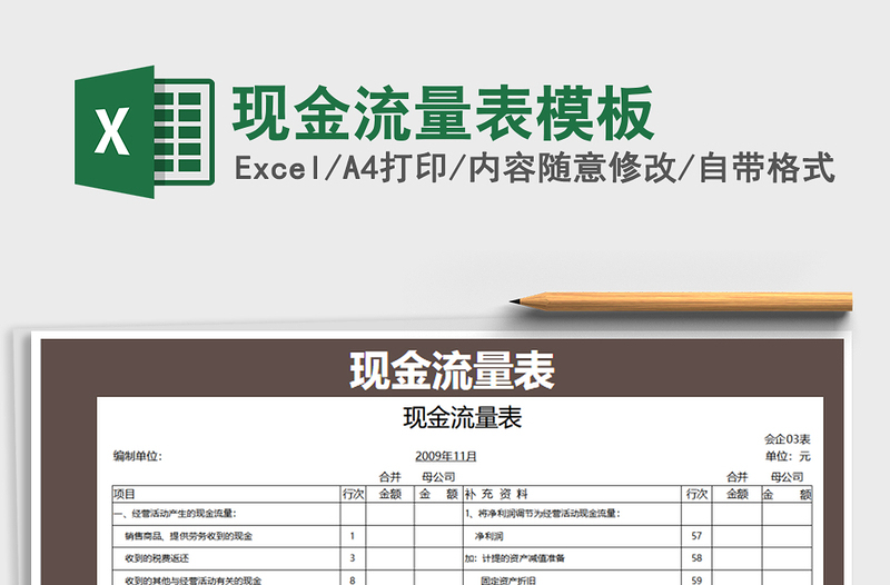 2021年現(xiàn)金流量表模板