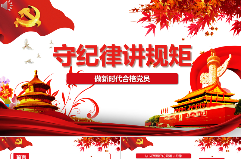 新時代合格黨員守規(guī)矩講紀律PPT模板