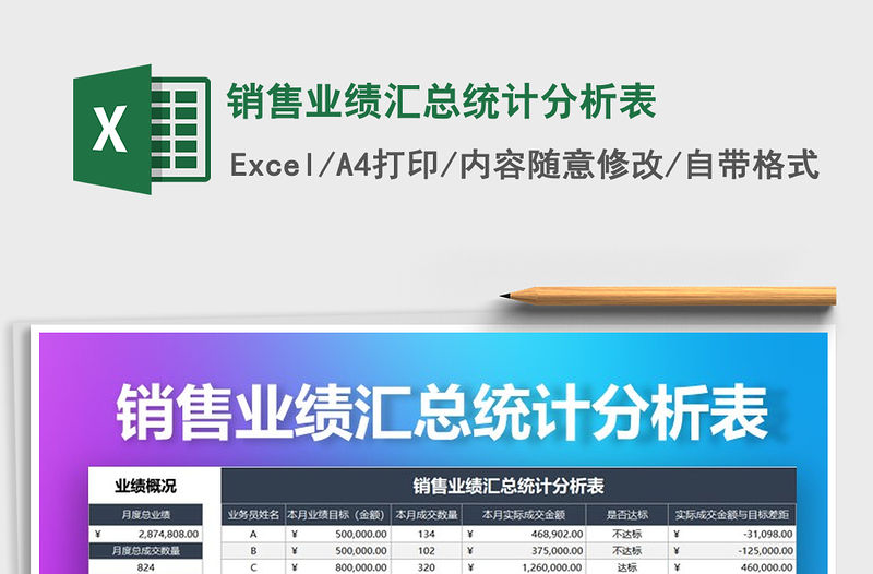 2021年銷售業(yè)績匯總統(tǒng)計分析表免費下載