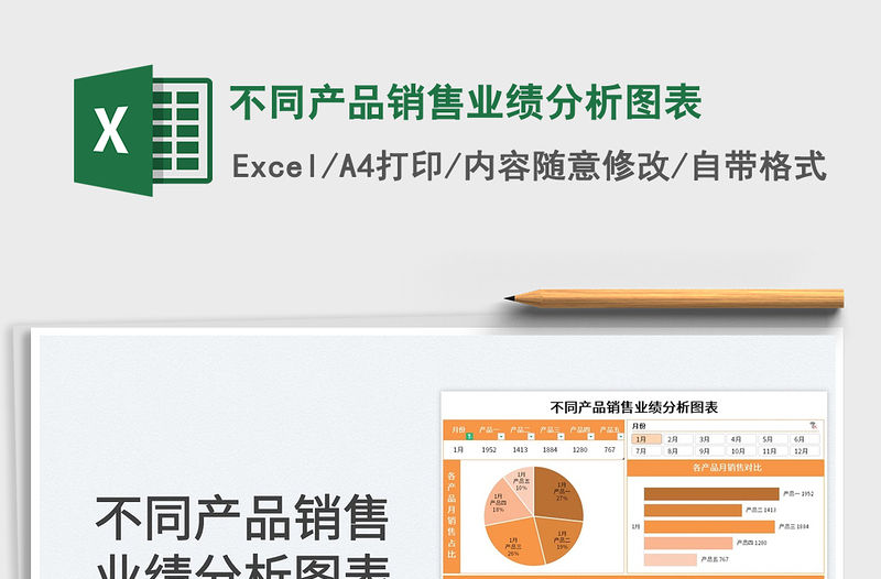 2023不同產(chǎn)品銷售業(yè)績(jī)分析圖表免費(fèi)下載