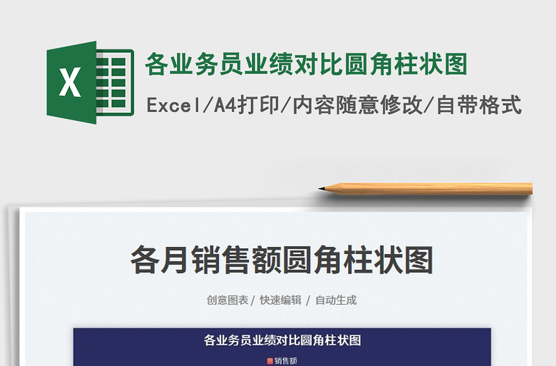 各業(yè)務(wù)員業(yè)績對比圓角柱狀圖免費下載
