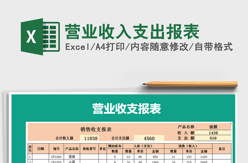 2021年营业收入支出报表