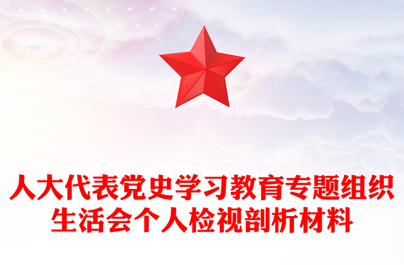 人大代表黨史學(xué)習(xí)教育專題組織生活會(huì)個(gè)人檢視剖析材料