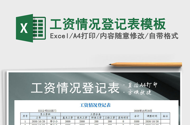 2021年工資情況登記表模板
