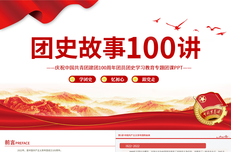 1919-2022團(tuán)史故事100講PPT慶祝中國共青團(tuán)建團(tuán)100周年團(tuán)史學(xué)習(xí)教育專題團(tuán)課