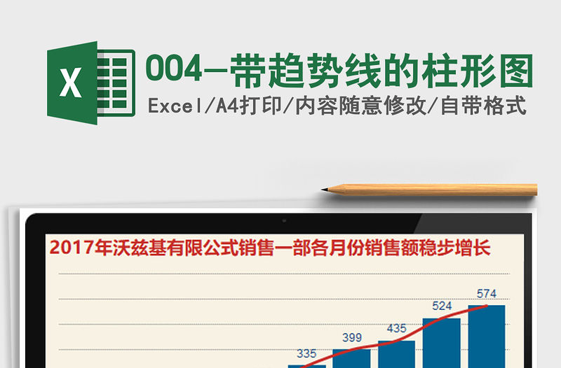 2021年004-帶趨勢(shì)線的柱形圖