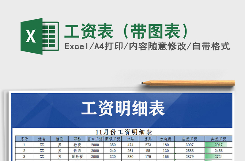 2021年工資表(帶圖表)