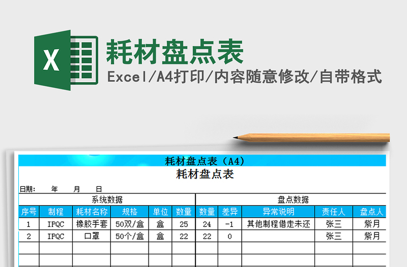 2021年耗材盤點(diǎn)表