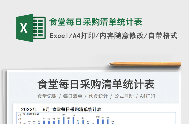 食堂每日采購清單統計表