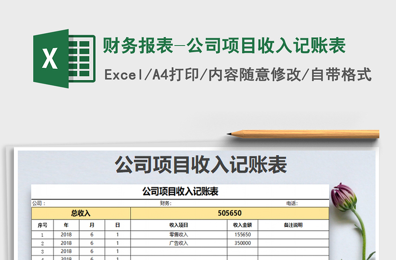 2021年財(cái)務(wù)報(bào)表-公司項(xiàng)目收入記賬表