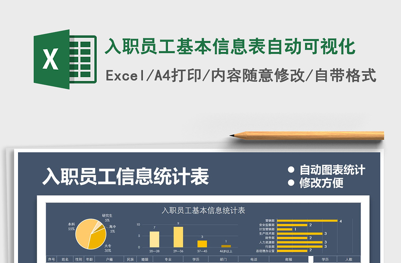 2021年入職員工基本信息表自動可視化