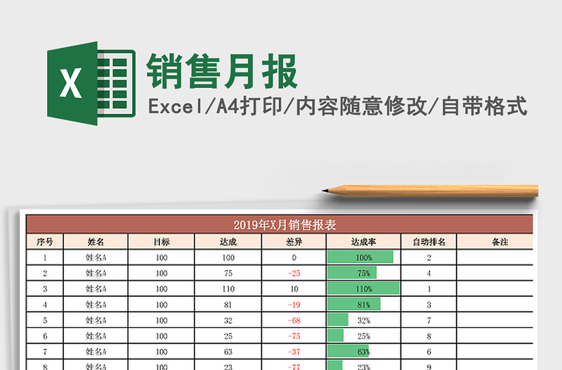 2021年銷(xiāo)售月報(bào)