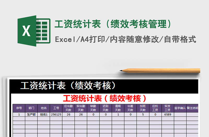2022年工資統(tǒng)計表(績效考核管理)免費下載