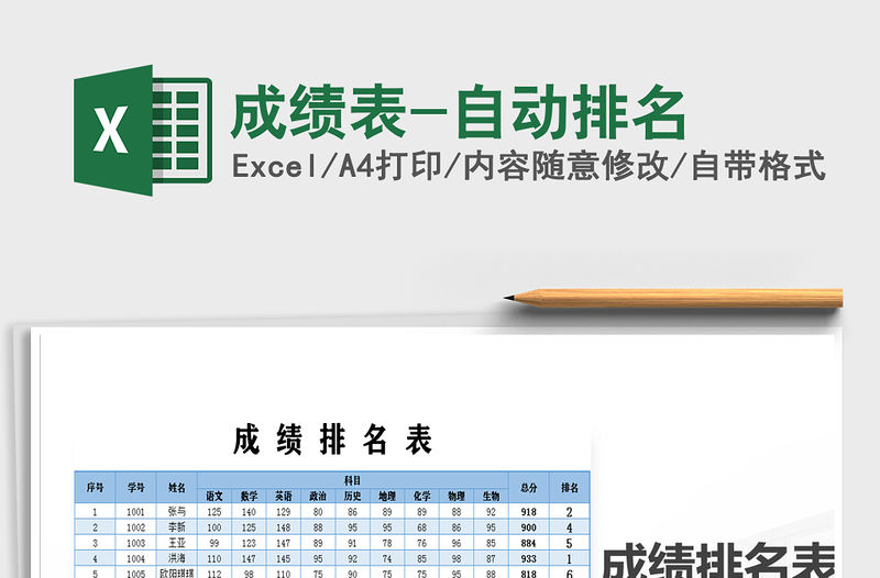 2021年成績表-自動排名