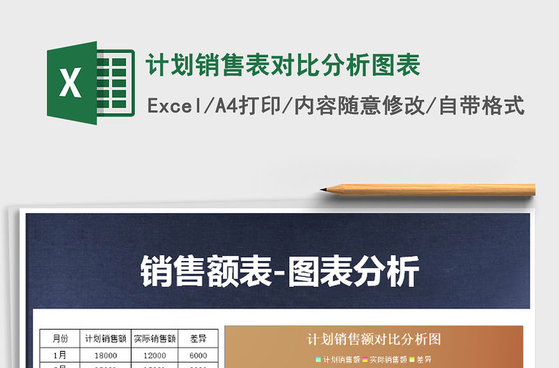 2021年計劃銷售表對比分析圖表