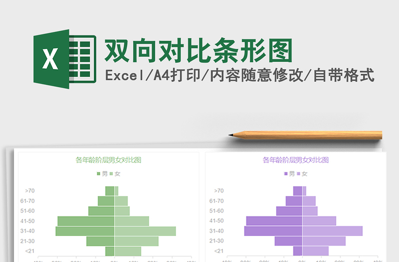 2021年双向对比条形图