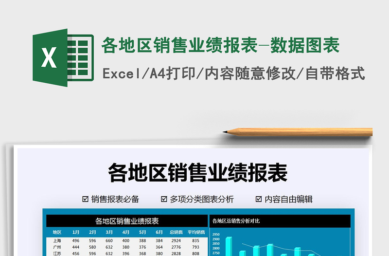 2021年各地區(qū)銷售業(yè)績報表-數(shù)據(jù)圖表