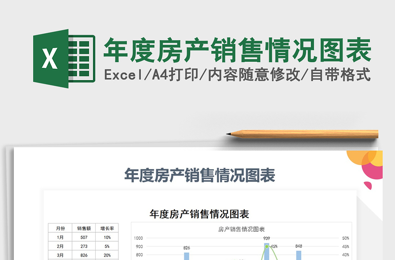 2021年年度房產(chǎn)銷售情況圖表免費(fèi)下載