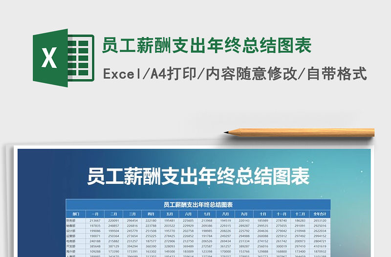 2021年員工薪酬支出年終總結(jié)圖表