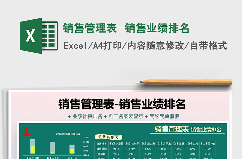 2021年銷售管理表-銷售業(yè)績排名