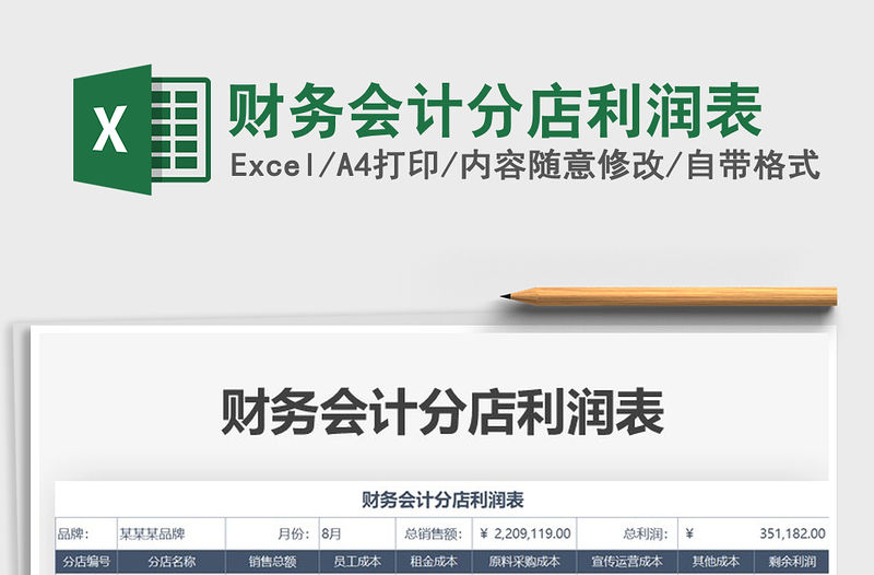 2021年財務會計分店利潤表