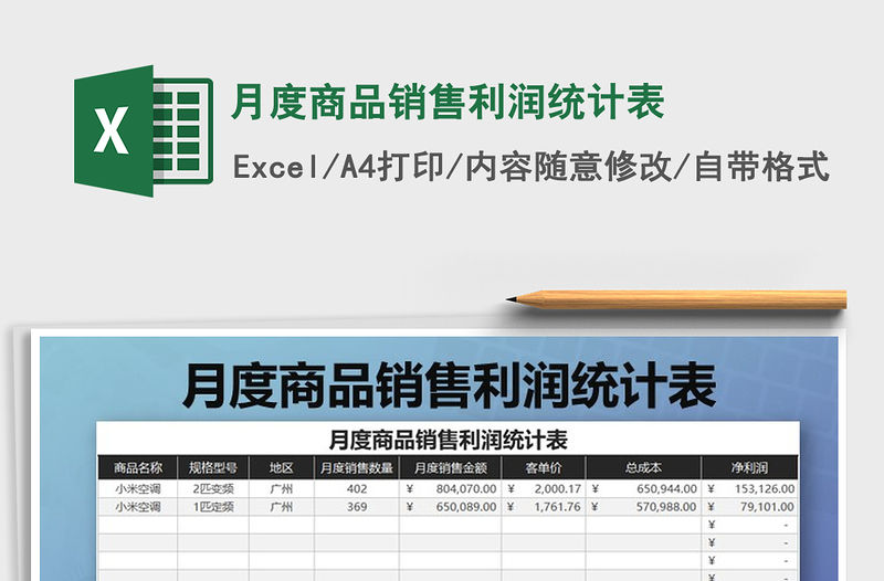 2021年月度商品銷(xiāo)售利潤(rùn)統(tǒng)計(jì)表