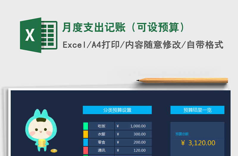 2022年月度支出記賬(可設(shè)預(yù)算)免費(fèi)下載