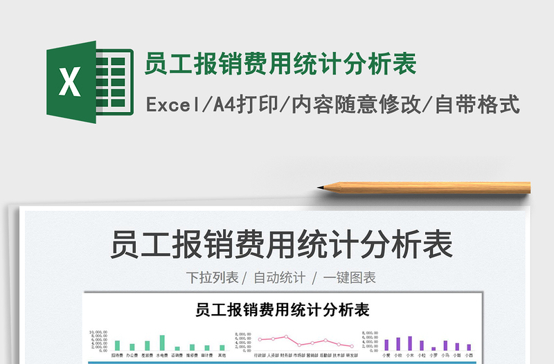 2022员工报销费用统计分析表免费下载