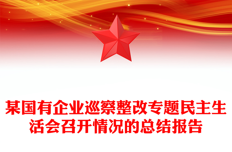 某國有企業(yè)巡察整改專題民主生活會召開情況的總結(jié)報告