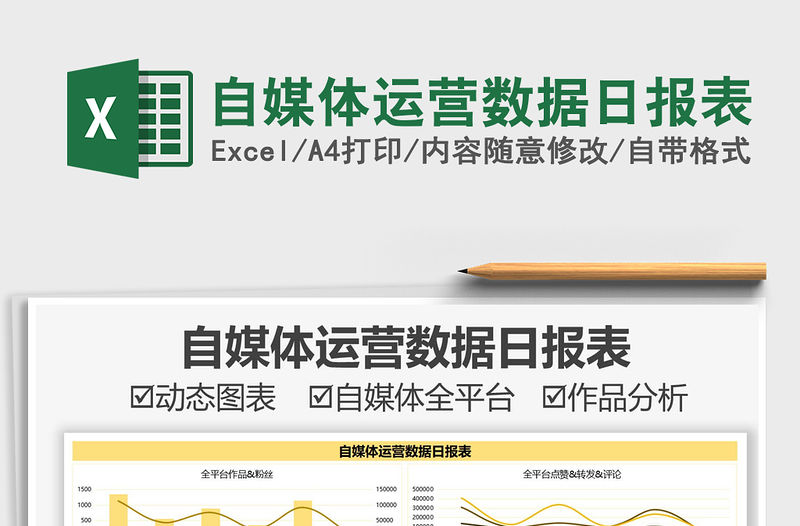 2021自媒體運營數據日報表免費下載