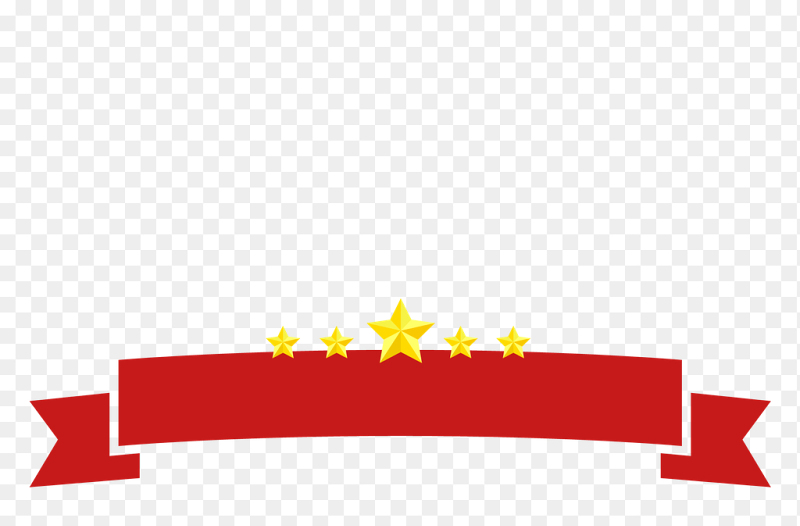 创意红色边框文本框标题框金色大小五角星装饰党政免抠元素素材
