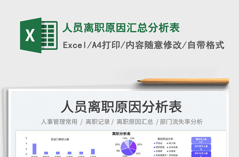 人员离职原因汇总分析表免费下载