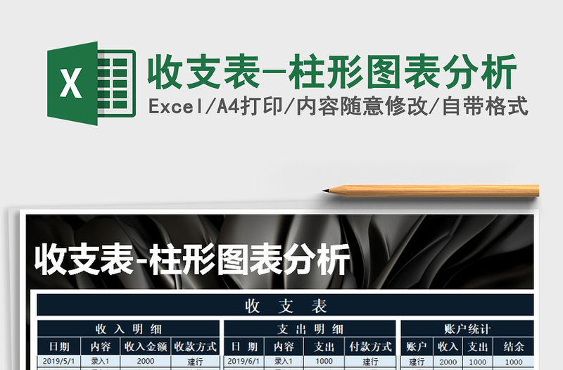 2021年收支表-柱形圖表分析