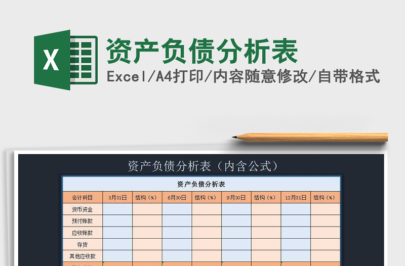 2022年资产负债分析表免费下载