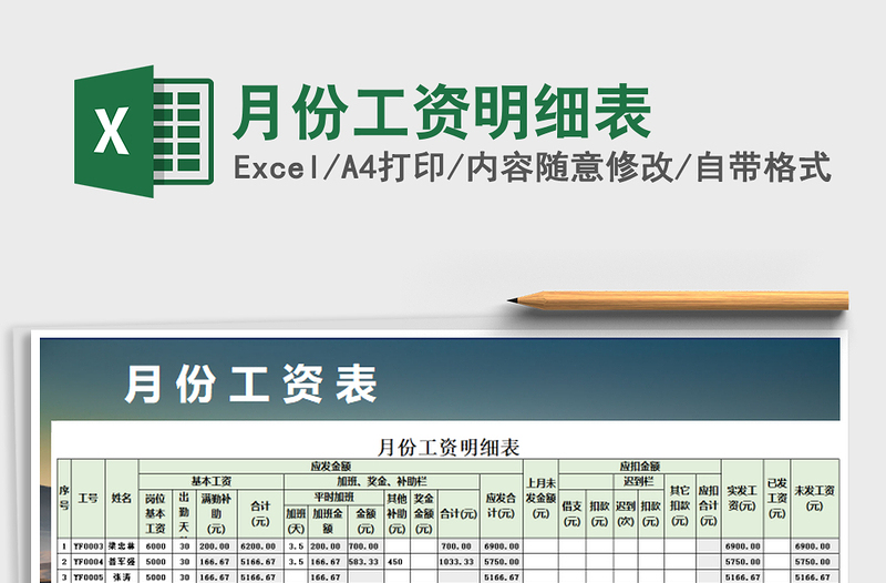 2021年月份工資明細(xì)表