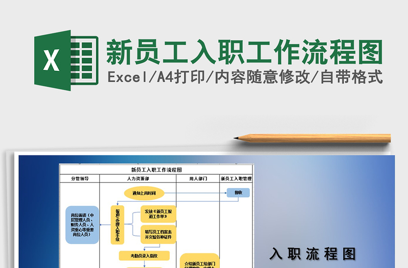 2021年新员工入职工作流程图免费下载