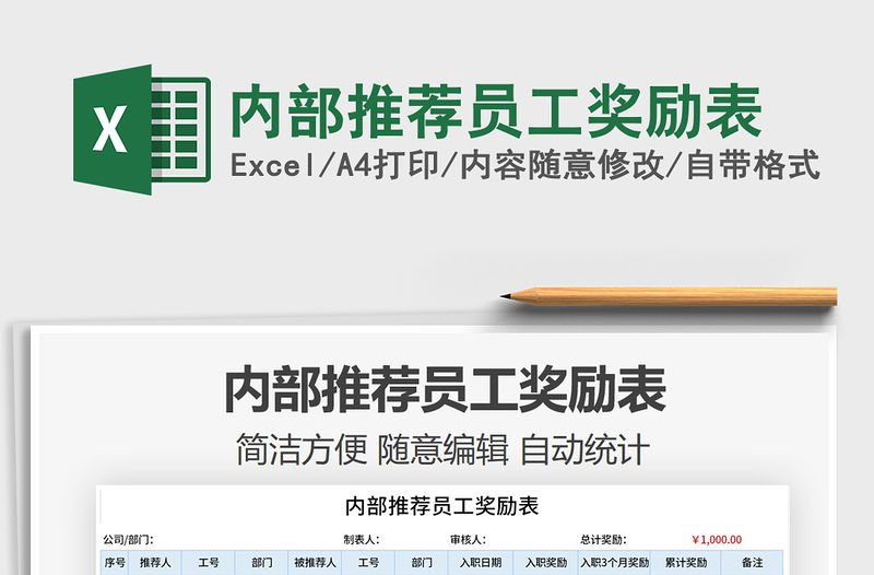 2021年內部推薦員工獎勵表