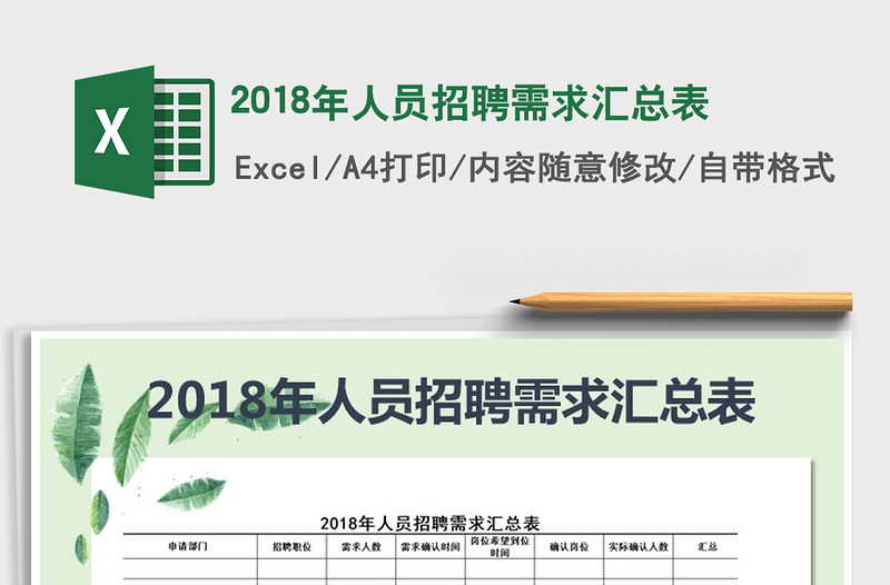 2022年2018年人员招聘需求汇总表免费下载