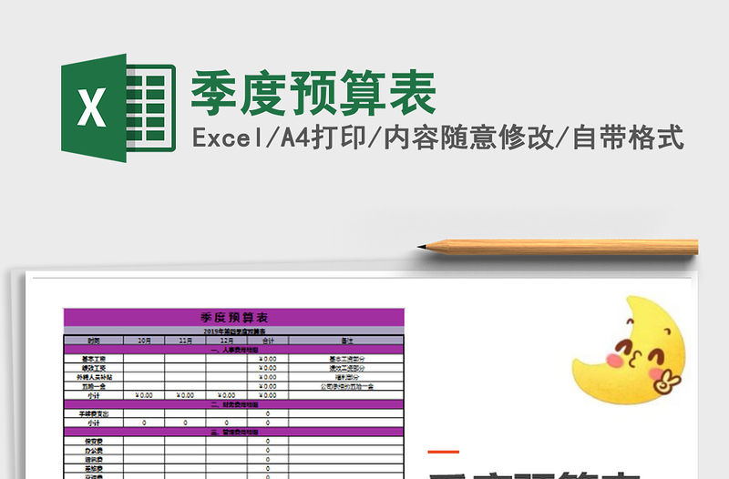 2021年季度預算表