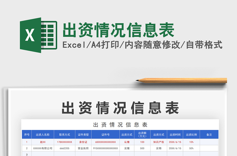 2022出资情况信息表免费下载