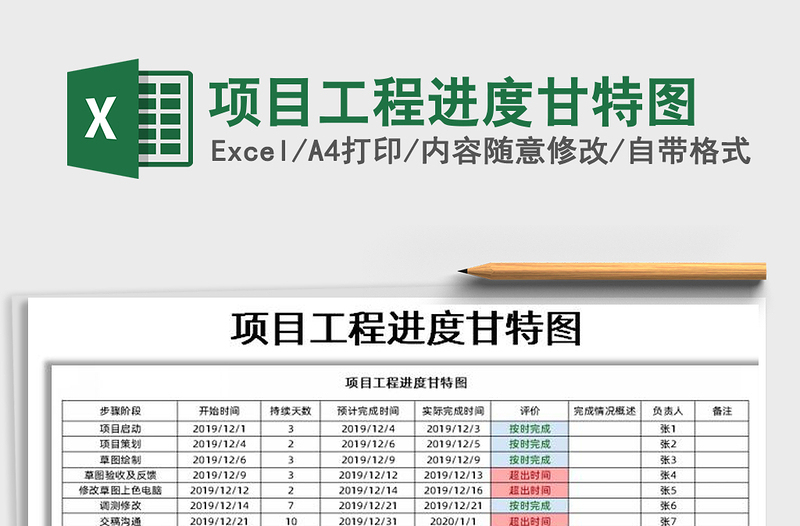 2021年项目工程进度甘特图